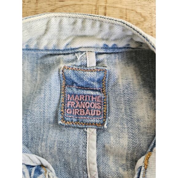 Marithe Francois Girbaud Denim Jean Jacket Women's Size M White Wash Y2K - Picture 8 of 13